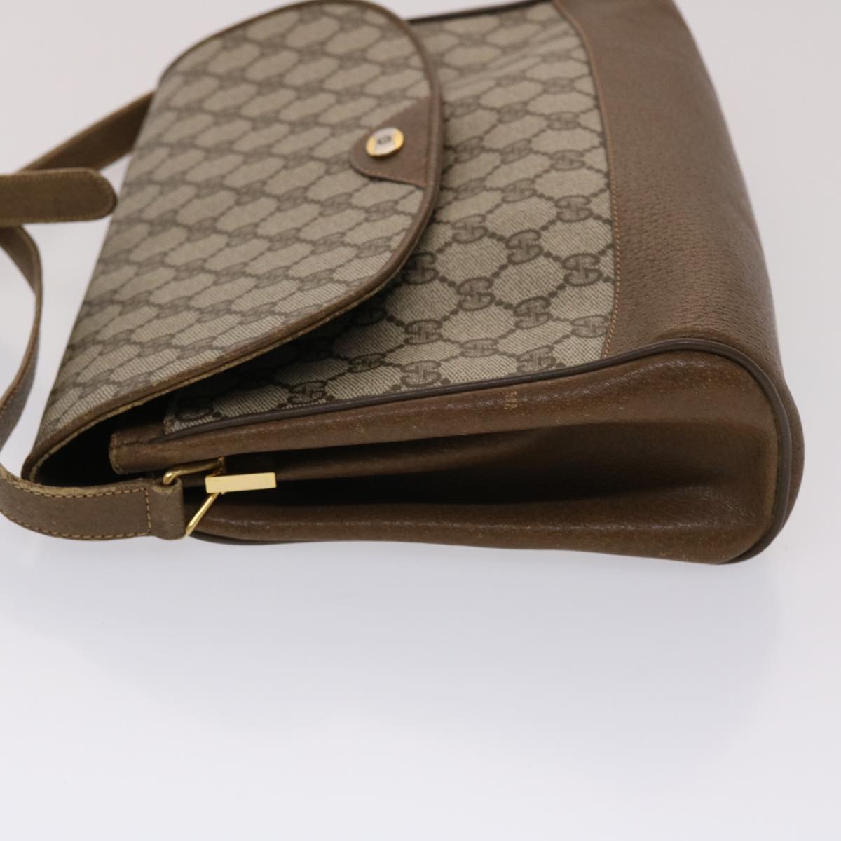 GUCCI GG Canvas Shoulder Bag PVC Leather Beige 48599