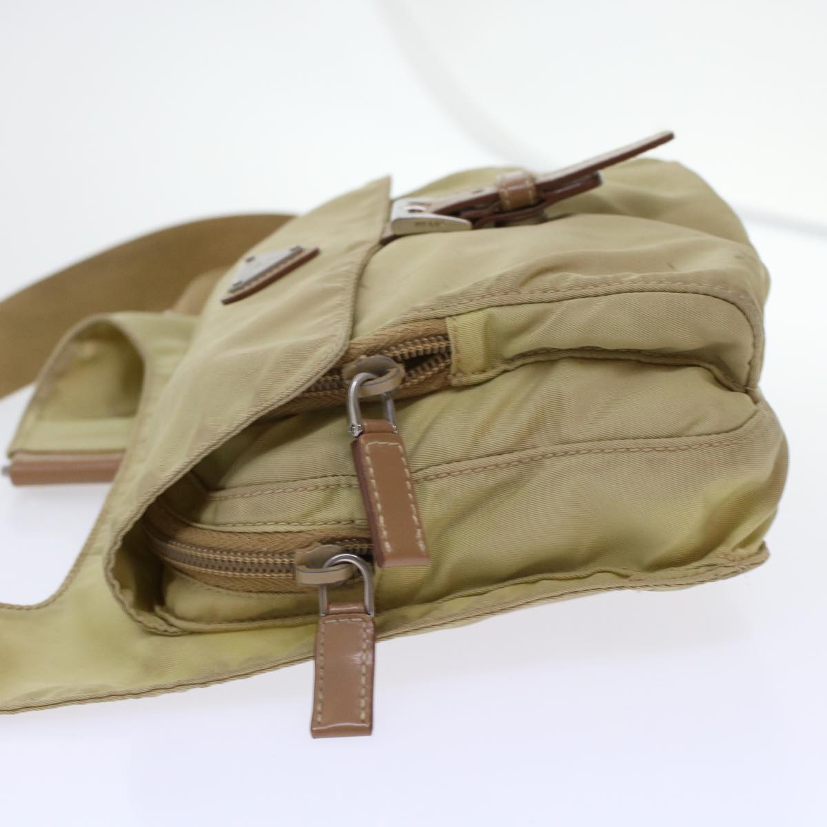 Prada Shoulder Bag Nylon Beige 48760