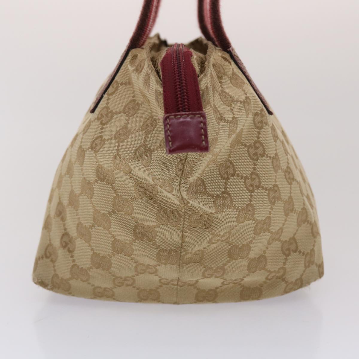 GUCCI GG Canvas Sherry Line Hand Bag Canvas Beige Red White 131228 49286