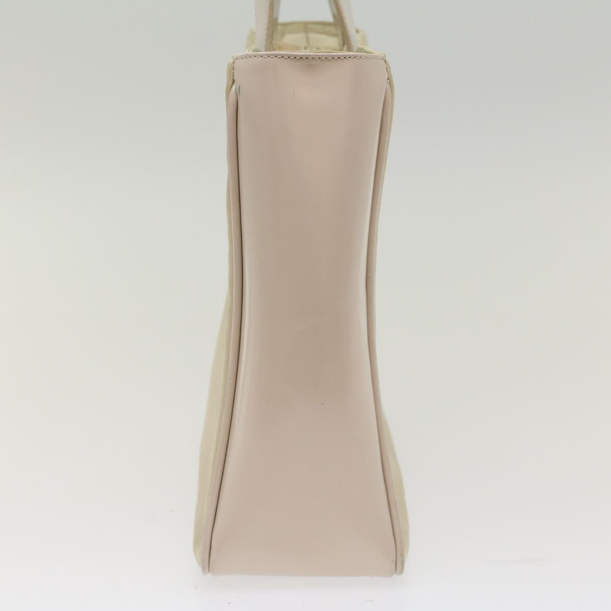 Prada Hand Bag Nylon Leather Beige Ivory 49308