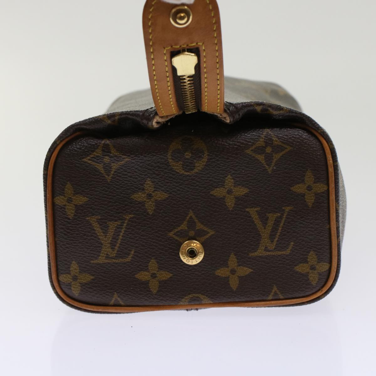 LOUIS VUITTON Monogram Trousse Patte Pression Cosmetic Pouch M47636 Auth 49320