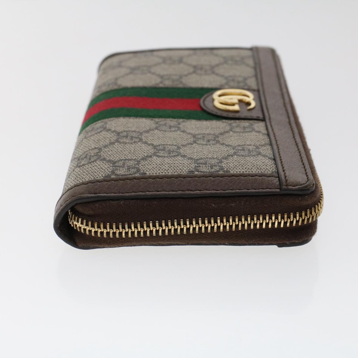 GUCCI GG Canvas Web Sherry Line Ophidia Long Wallet Beige Red 523154 49471