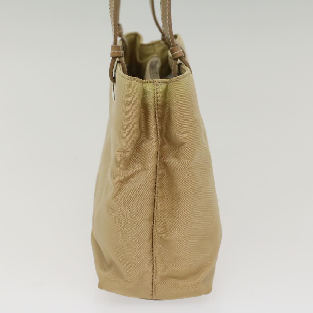 Prada Hand Bag Nylon Beige 49590