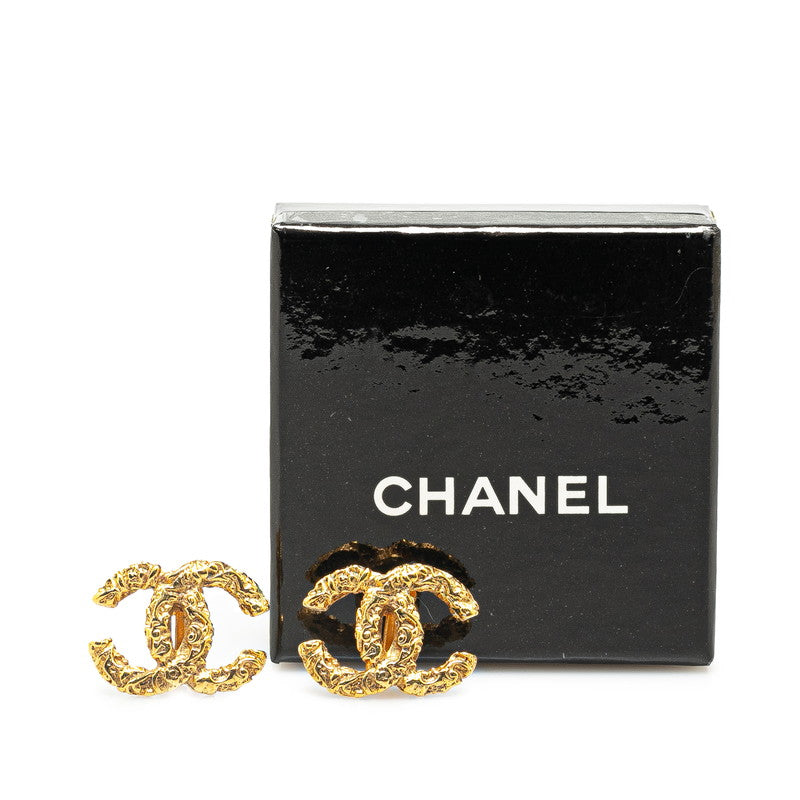 Chanel CC Logo Clip On Earrings Metal Earrings in Good condition