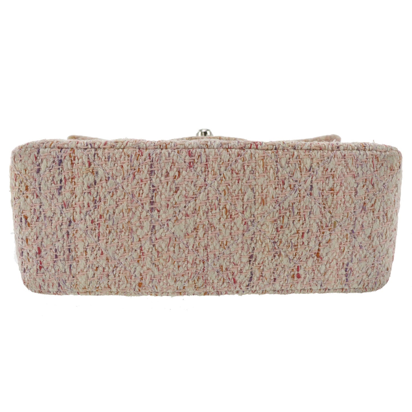 CHANEL Matelasse Shoulder Bag Crossbody Pink Tweed Canvas #BN932