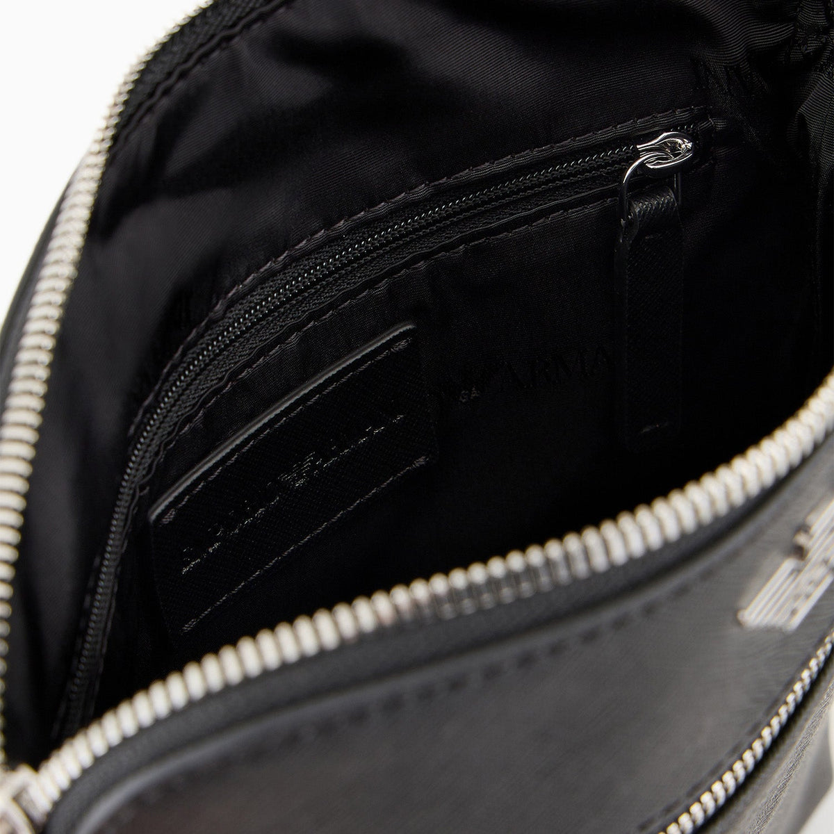 Asv Regenerated Saffiano Leather Flat Shoulder Bag With Eagle Plate