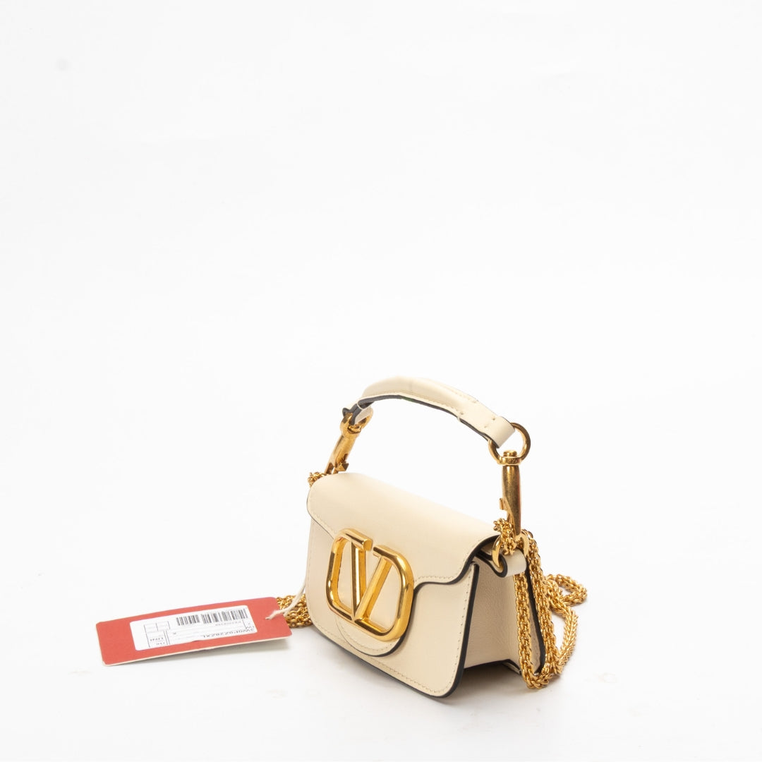 Valentino Garavani Locò Mini Off-White Shoulder Bag