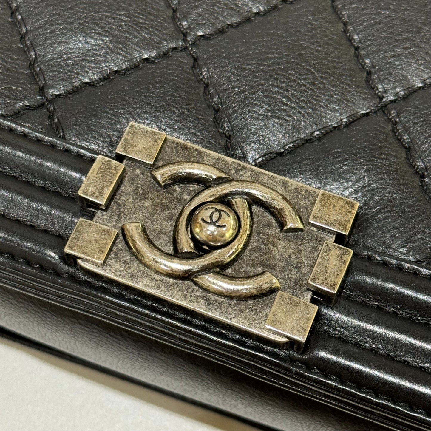 CHANEL SMALL LEBOY BLACK RUTHENIUM HARDWARE