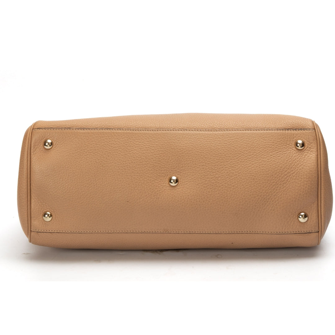 Gucci Beige Medium Bamboo Handle Shopper Tote