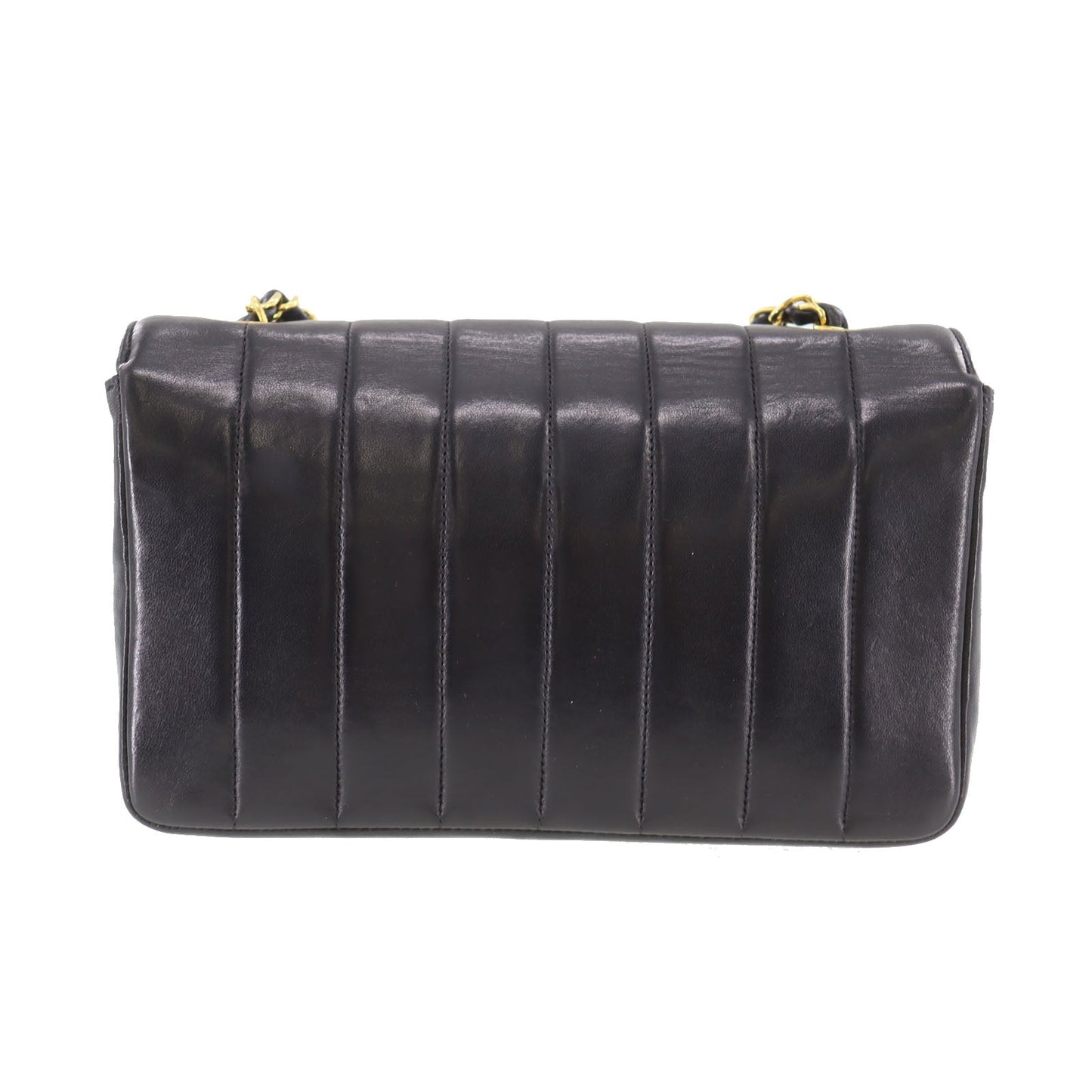 CHANEL Mademoiselle Shoulder Bag Black Leather Vintage #CX535