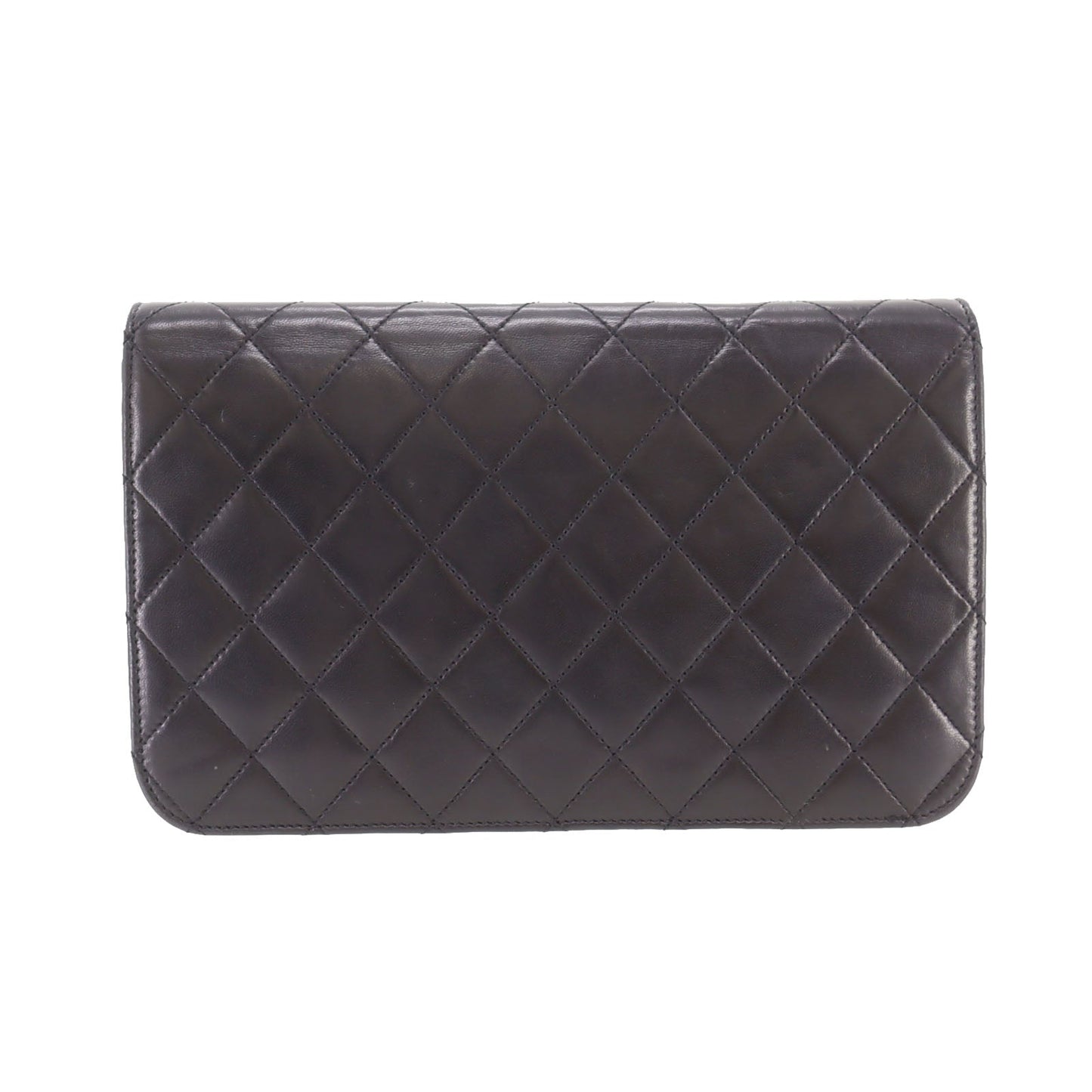 CHANEL Matelasse Shoulder Bag Black Lambskin Leather #DA912