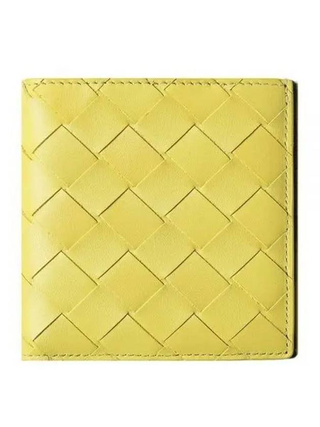 Luxury Bottega Veneta Intrecciato Bifold Leather Half Wallet Yellow