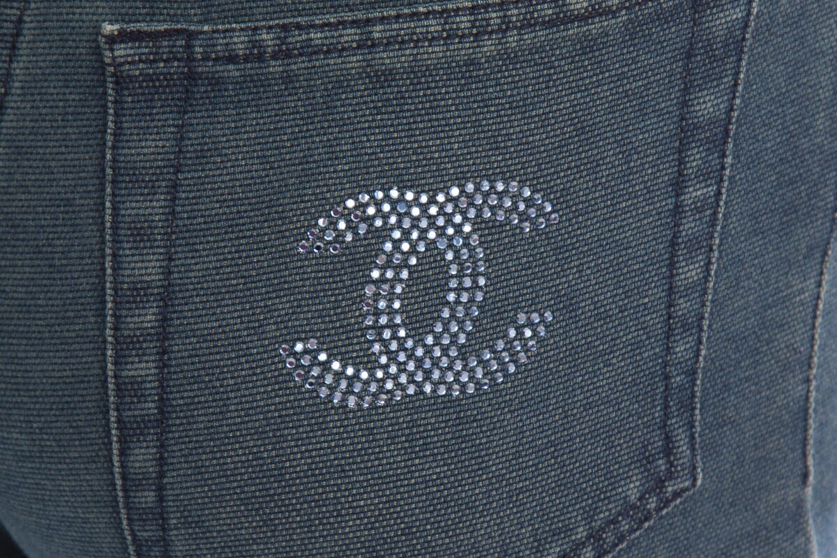 Chanel Blue CC Detail Jeans SZ 34
