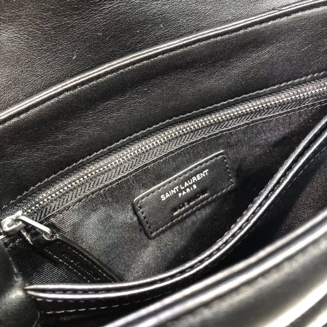 Yves Saint Laurent Loulou Mini Shoulder Bag Black 7in/18cm