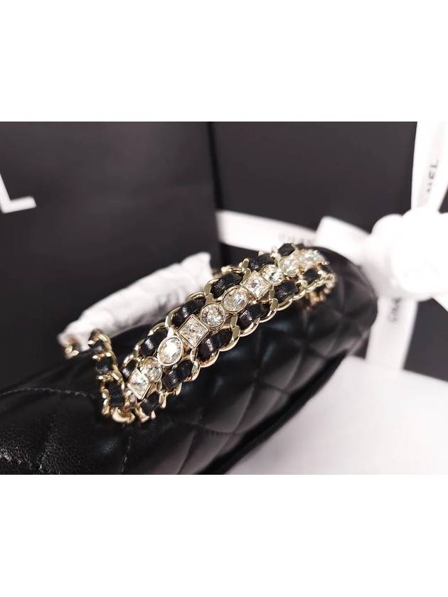 Top Handle Lambskin Cross Bag Black Chanel