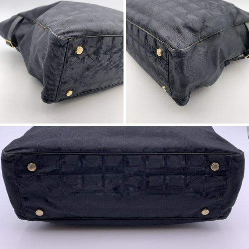 Chanel Black Nylon New Travel Line Tote Shoulder Bag S