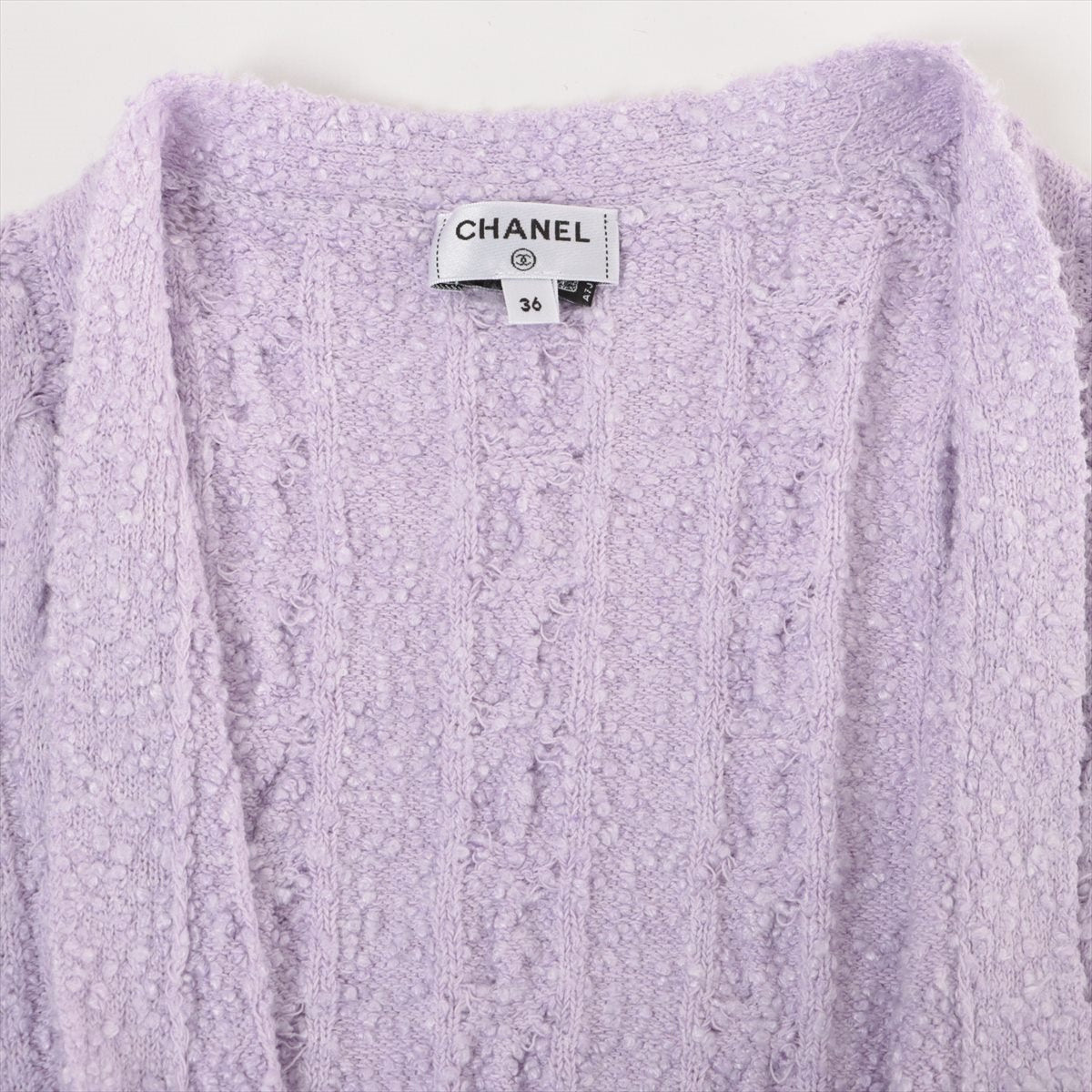 Chanel P72 Cotton x Leion Cardigan 36 Pearl Lion Button