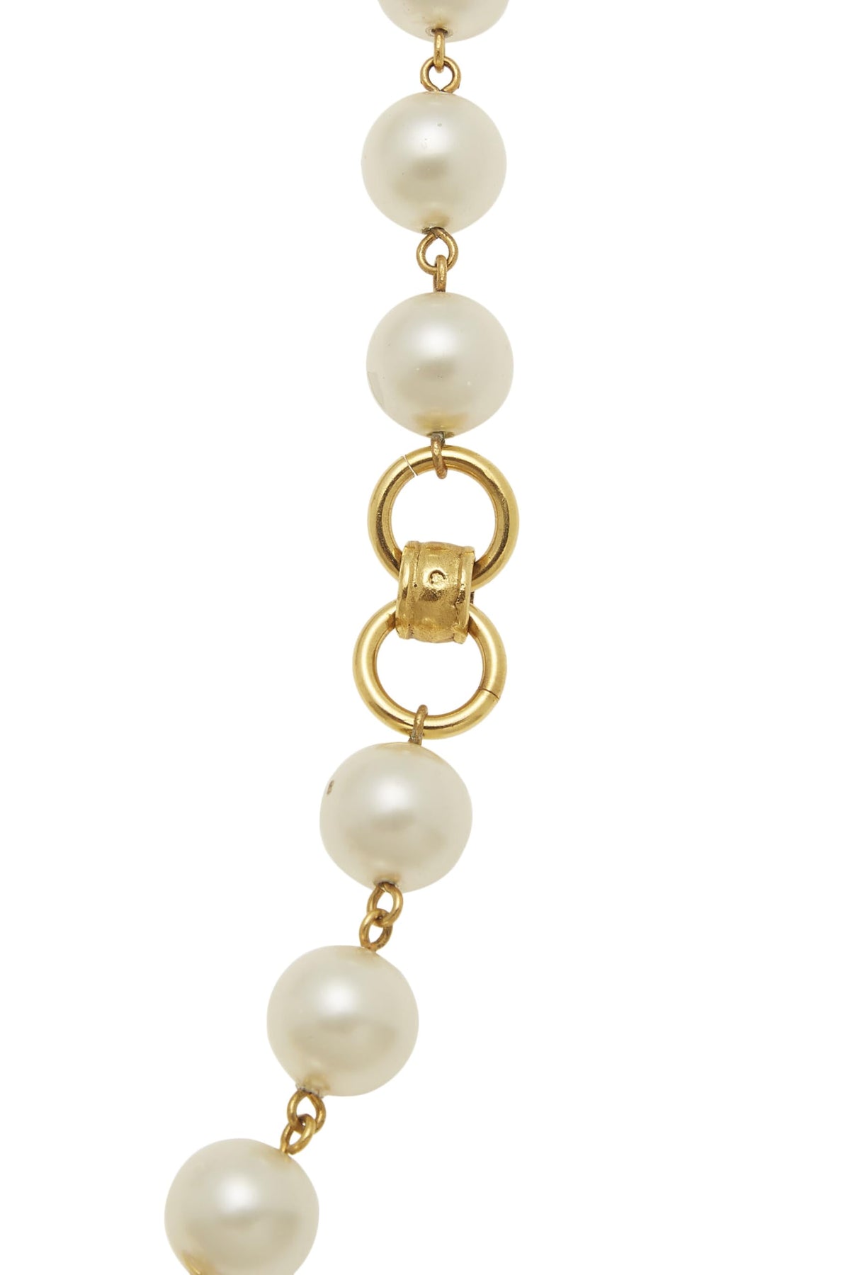 Chanel, Gold & Faux Pearl Necklace, Gold