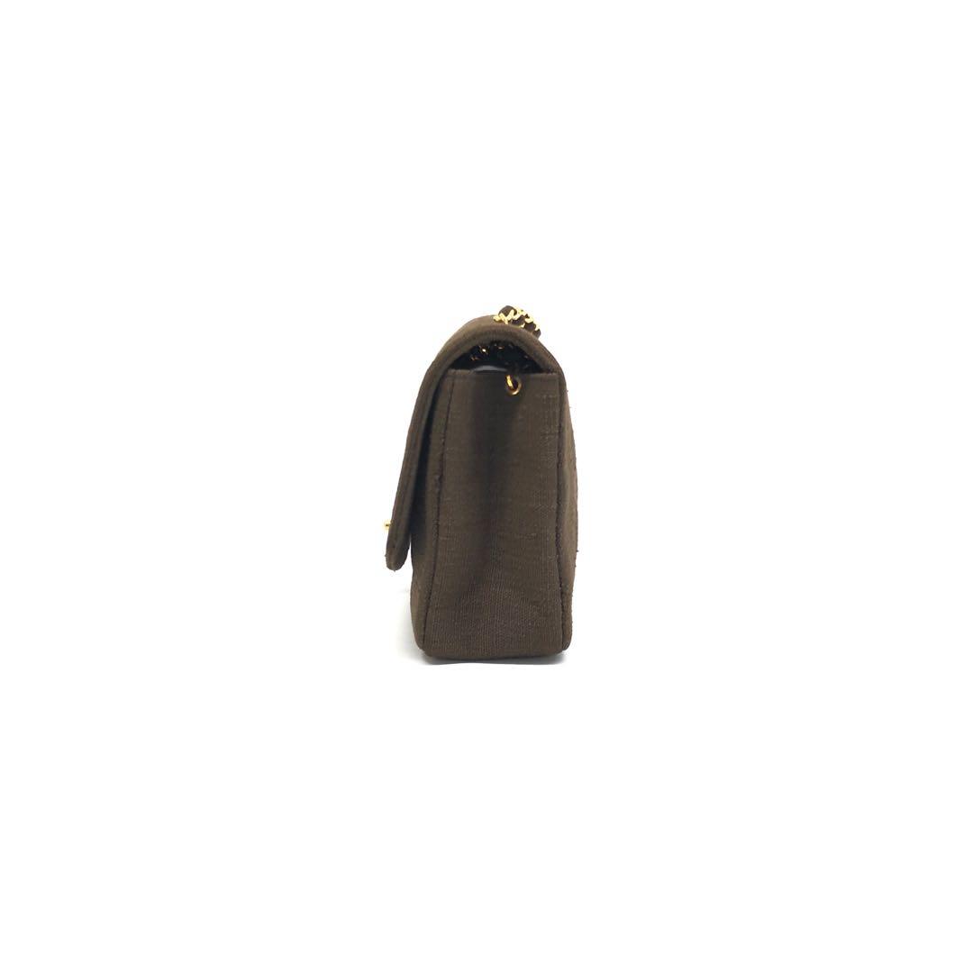 Chanel Diana Medium Vintage Chocolate Brown Fabric Single Flap with 24k Gold Plated Hardware 1991-1994