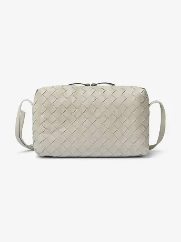 Luxury Bottega Veneta Intrecciato Leather Mini Cross Bag Beige