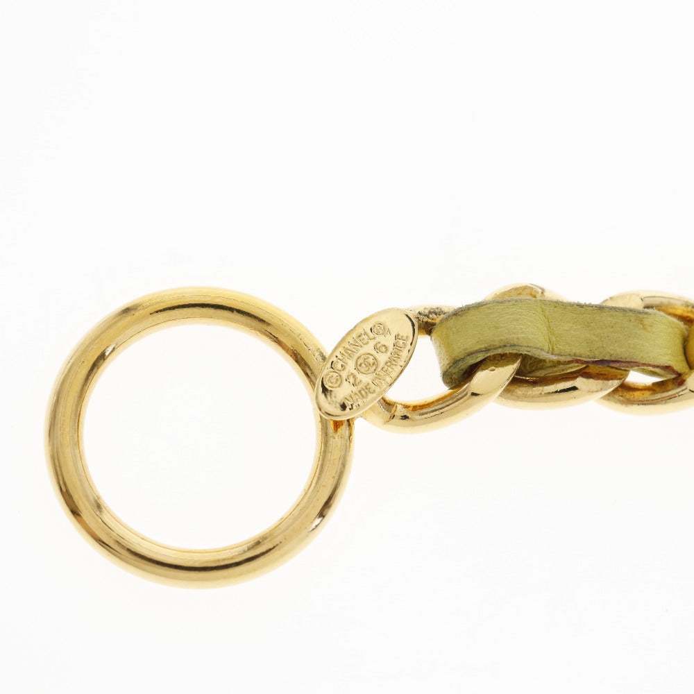 CHANEL bracelet Plated Gold , Leather Gold / yellow Women Used