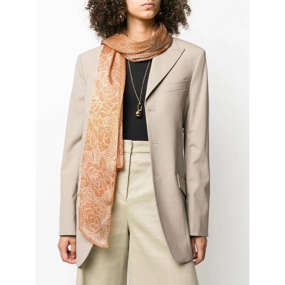 Chanel Salmon Pink Silk Scarf - '90s