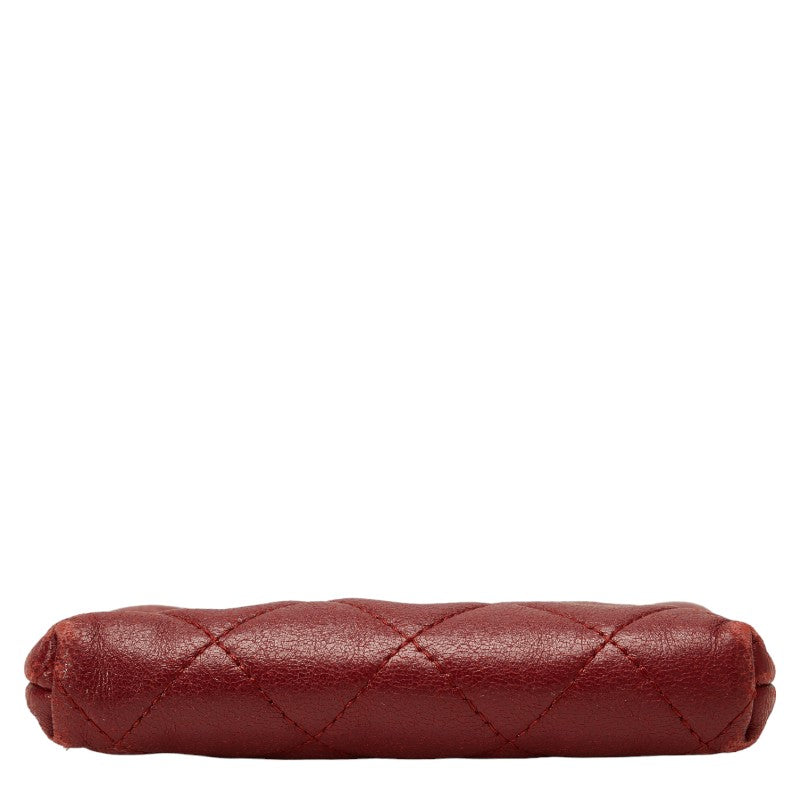 Chanel Matrases Cocomark Coin Cases Wine Red Leather CHANEL