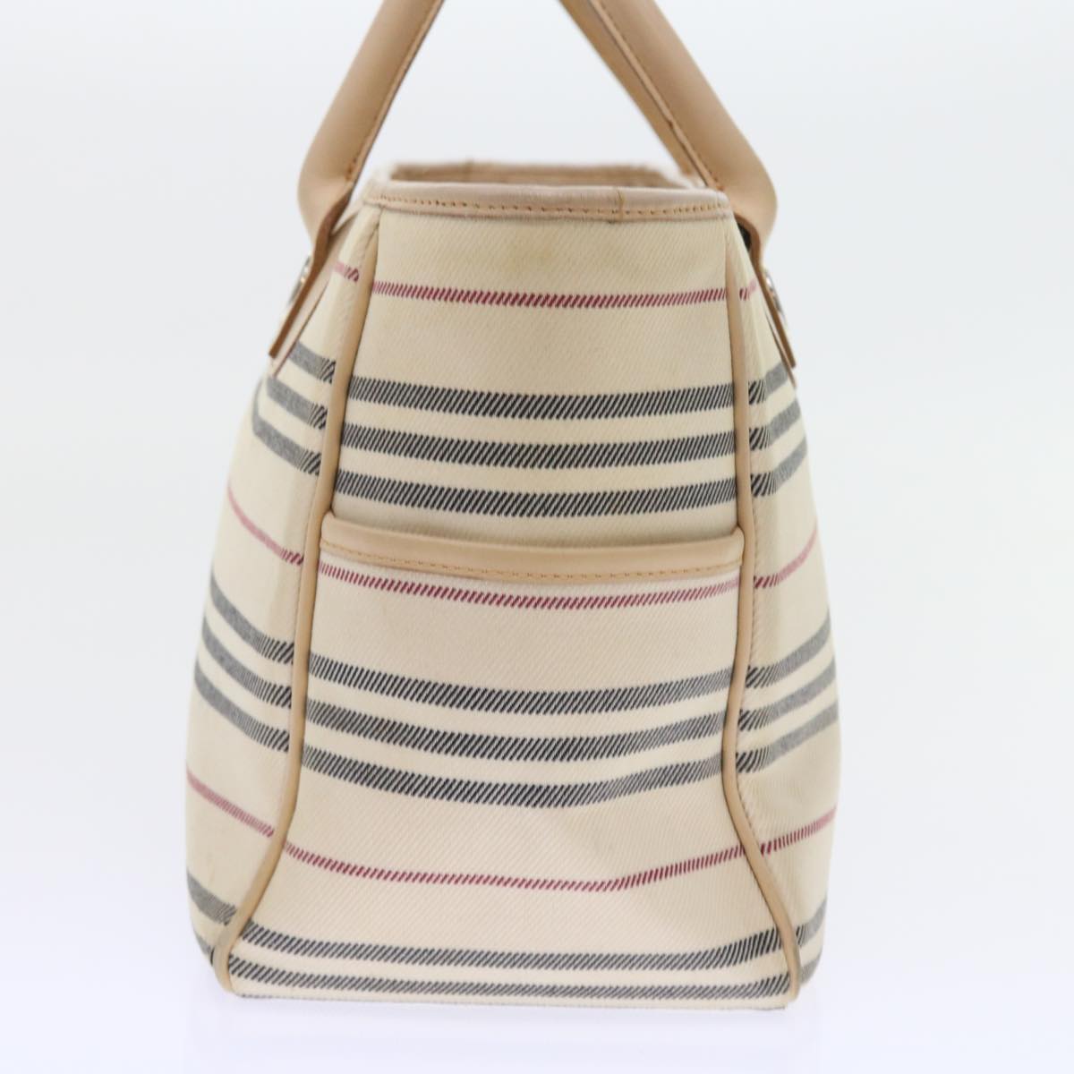 Burberry Hand Bag Canvas Beige Auth 56627