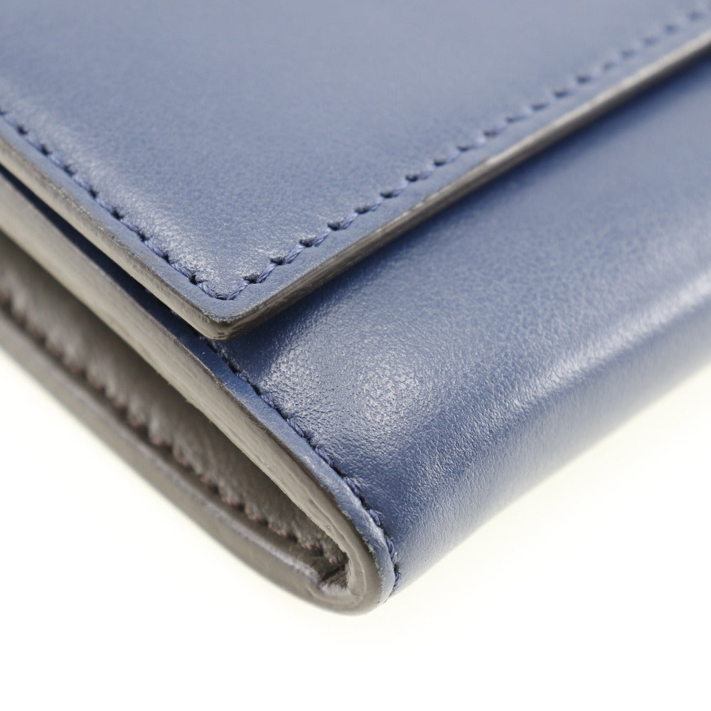 FENDI Long Wallet Purse 8M0377 Calfskin Navy Peekaboo Women