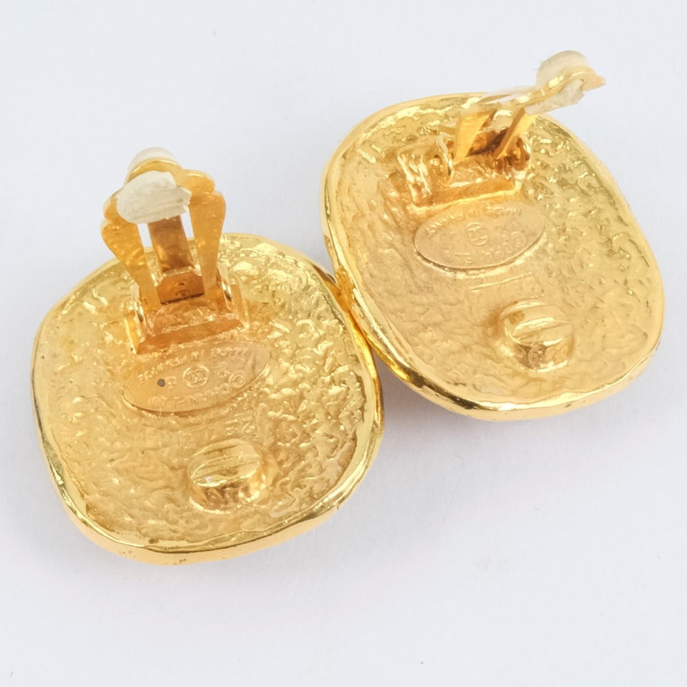 CHANEL Earring Plated Gold, Blue Stone gold Colored stone vintage Women Used