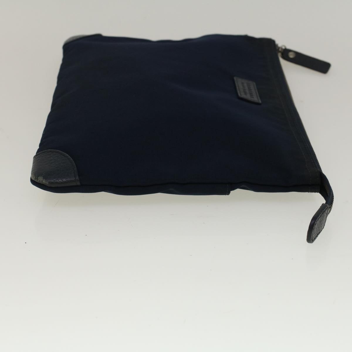 Burberry Black label Clutch Bag Nylon Leather Navy Auth 58127