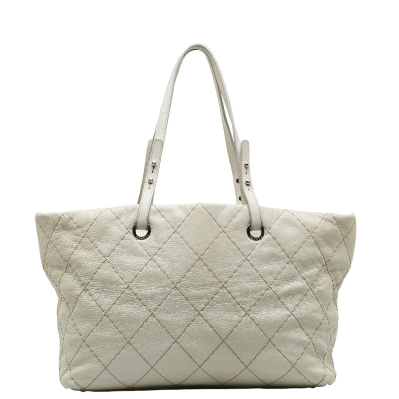 Chanel Mattress Cocomark houlder Bag Bag Gray Leather Lady Chanel