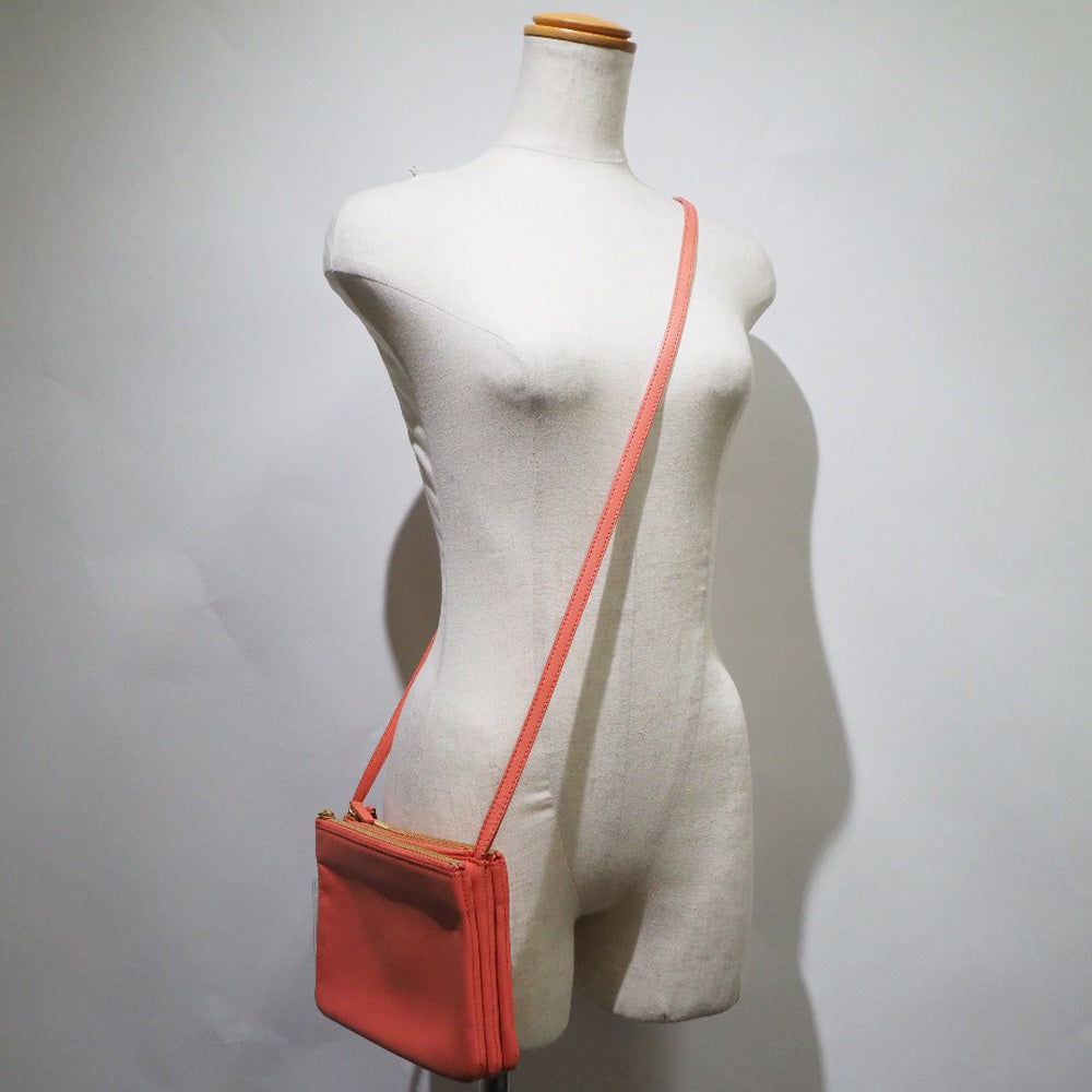 CELINE Shoulder Bag 165113ETA lambskin Coral pink Trios Mall Women Used