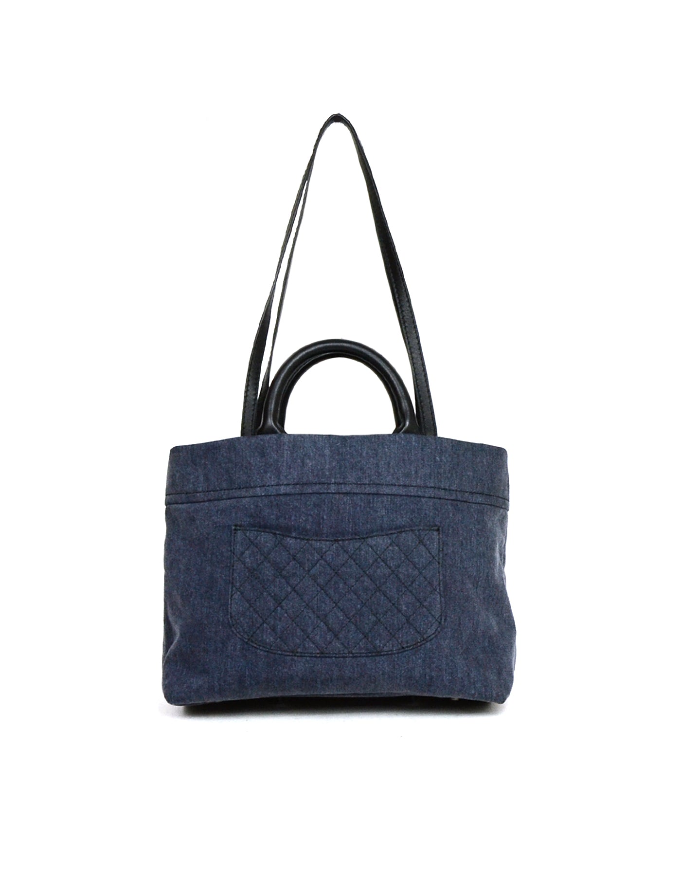 Chanel 2017 Blue Denim Deauville Style Tote Bag w. Straps