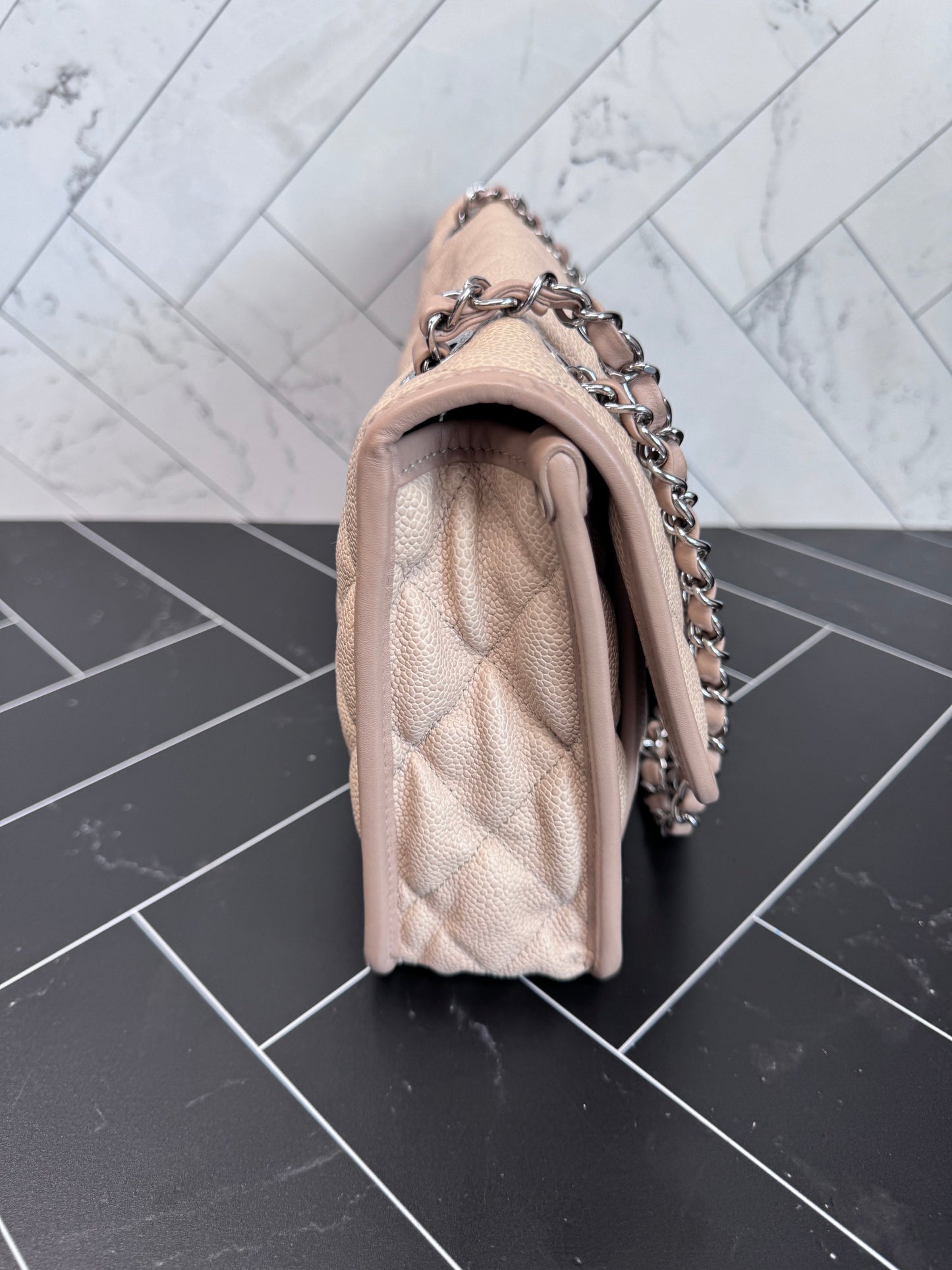 Chanel Beige Caviar Leather French Rivera