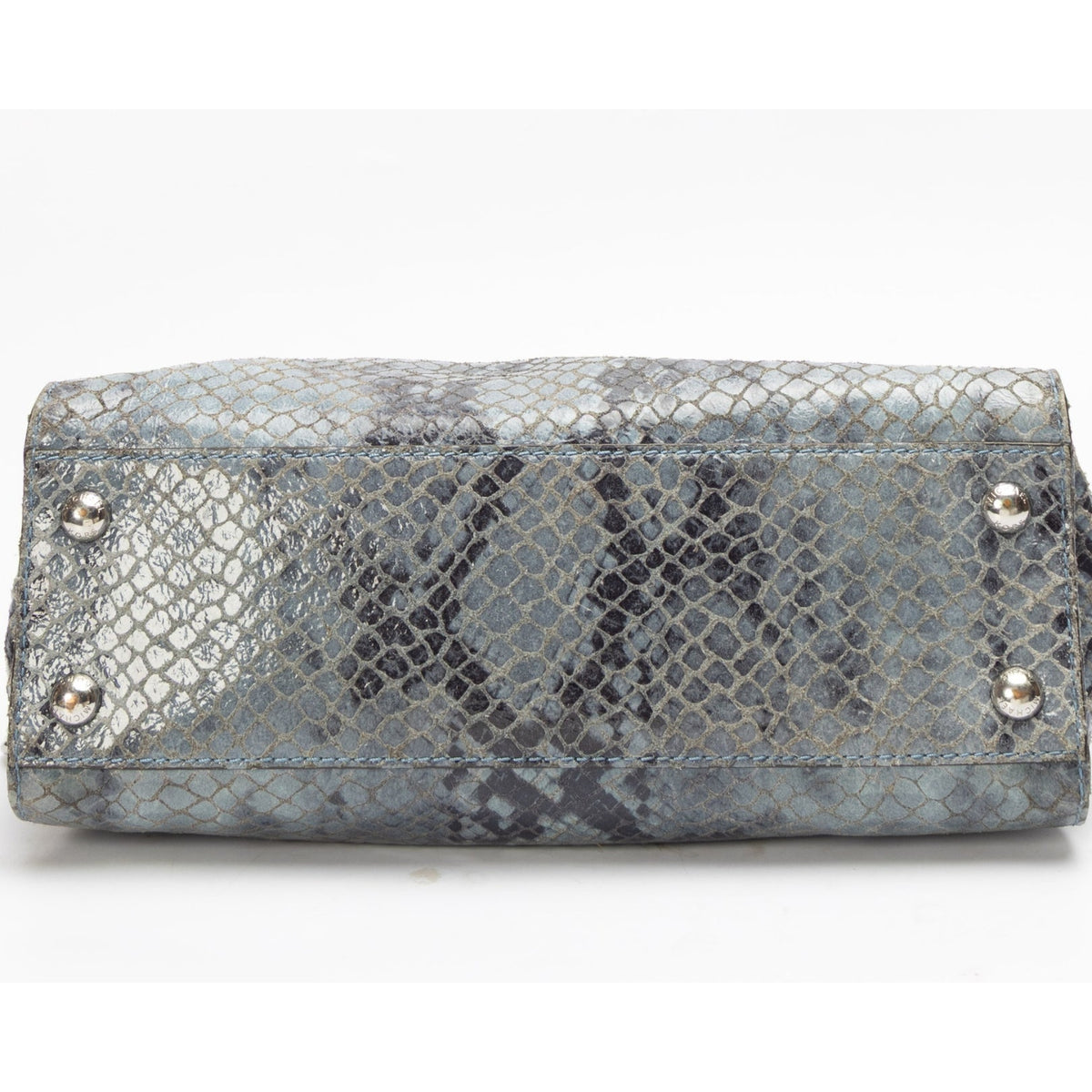 Michael Kors Blue Python Embossed Hamilton Satchel