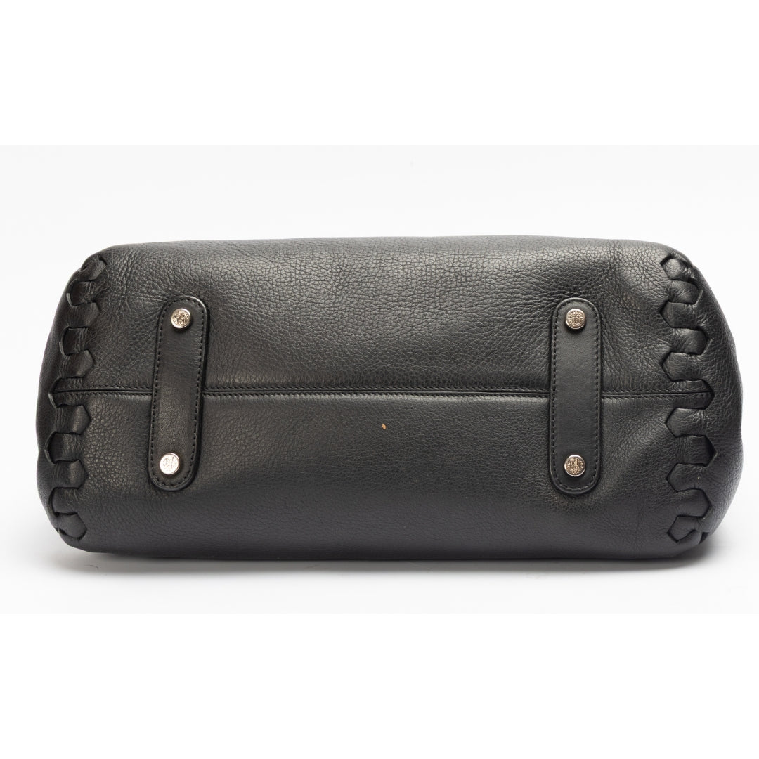 Roberto Cavalli Black Leather Regina Tote
