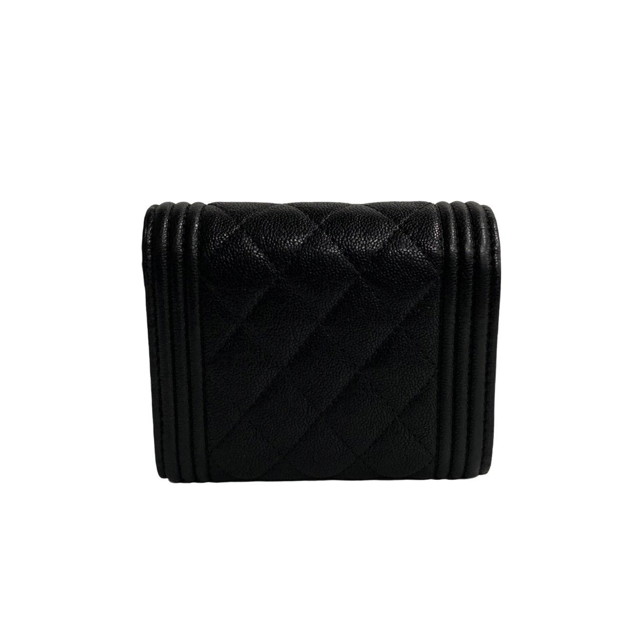 Chanel Caviar Le Boy Trifold Wallet Leather Short Wallet in Good condition