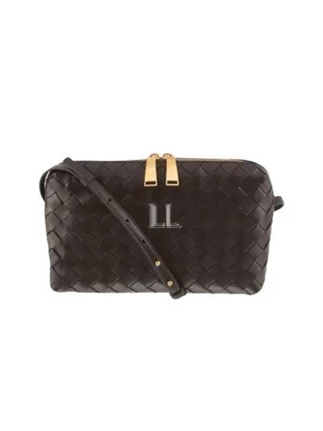 Luxury Bottega Veneta Intrecciato Leather Mini Cross Bag Brown