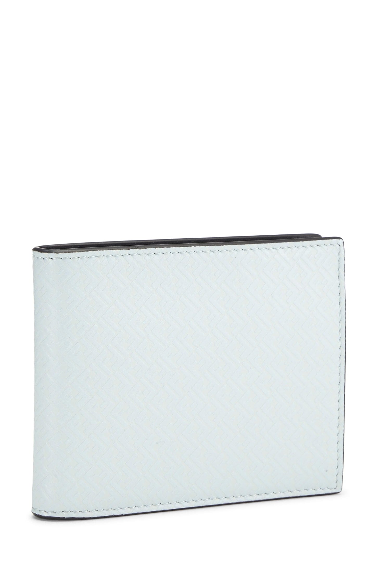 Fendi, Blue Zucchino Leather Bifold Wallet, Blue