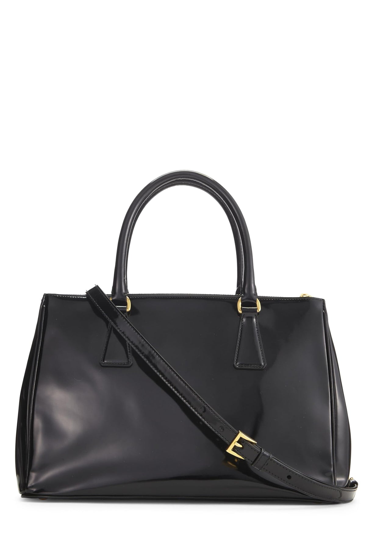 Prada, Black Patent Leather Executive Tote Small, Black