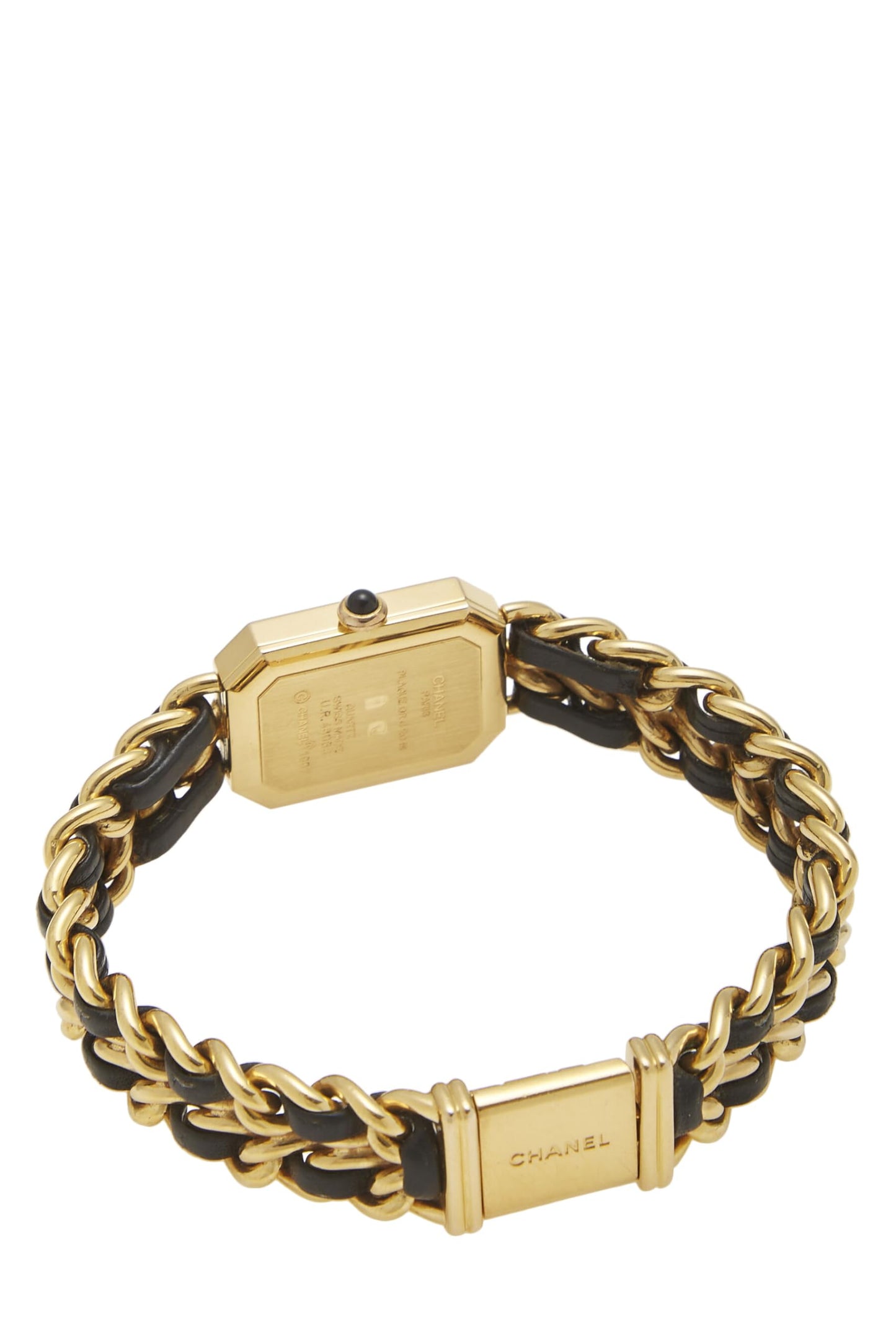 Chanel, Gold & Black Leather Premiere Watch XL, Black