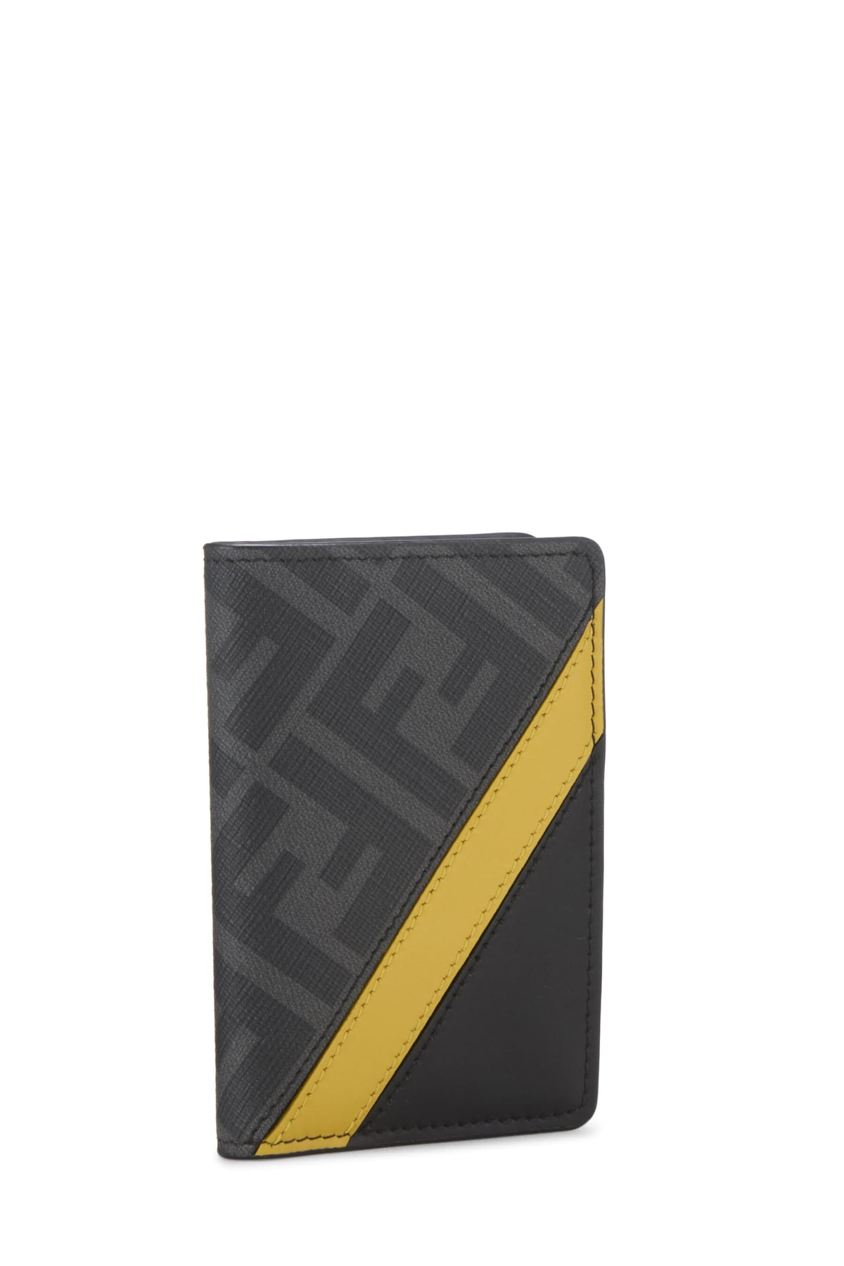 Fendi, Black Zucca Coated Canvas Card Case, Black