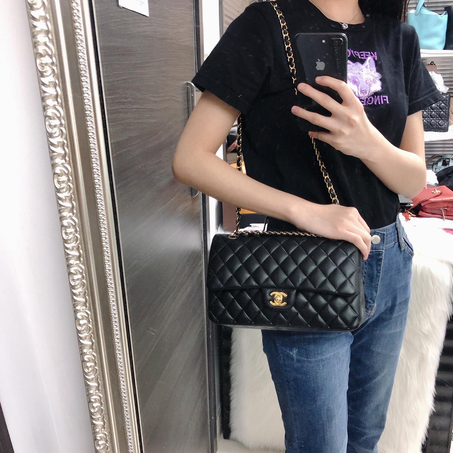 Classic Flap Black Medium Lambskin GHW