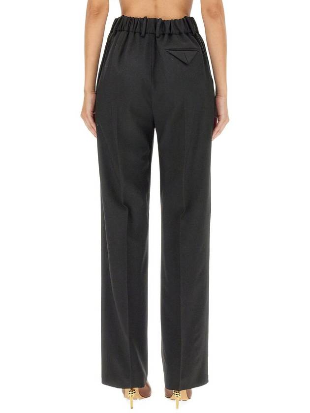 Luxury Bottega Veneta Light Wool Wide Leg Pants Black
