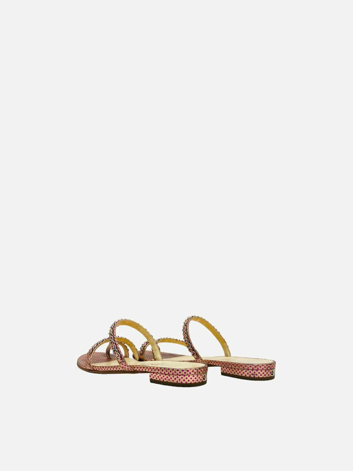 CHANEL Metallic Pink Size EU 37.5 Sandals