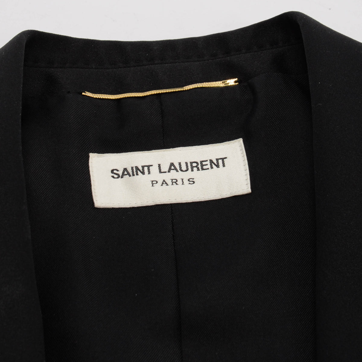 Saint Laurent Black Wool Tuxedo Style Blazer FR 42
