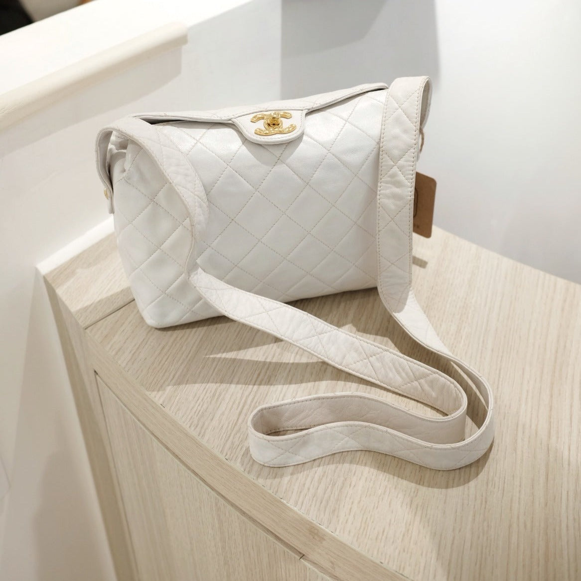 Chanel vintage diamond logo post bag