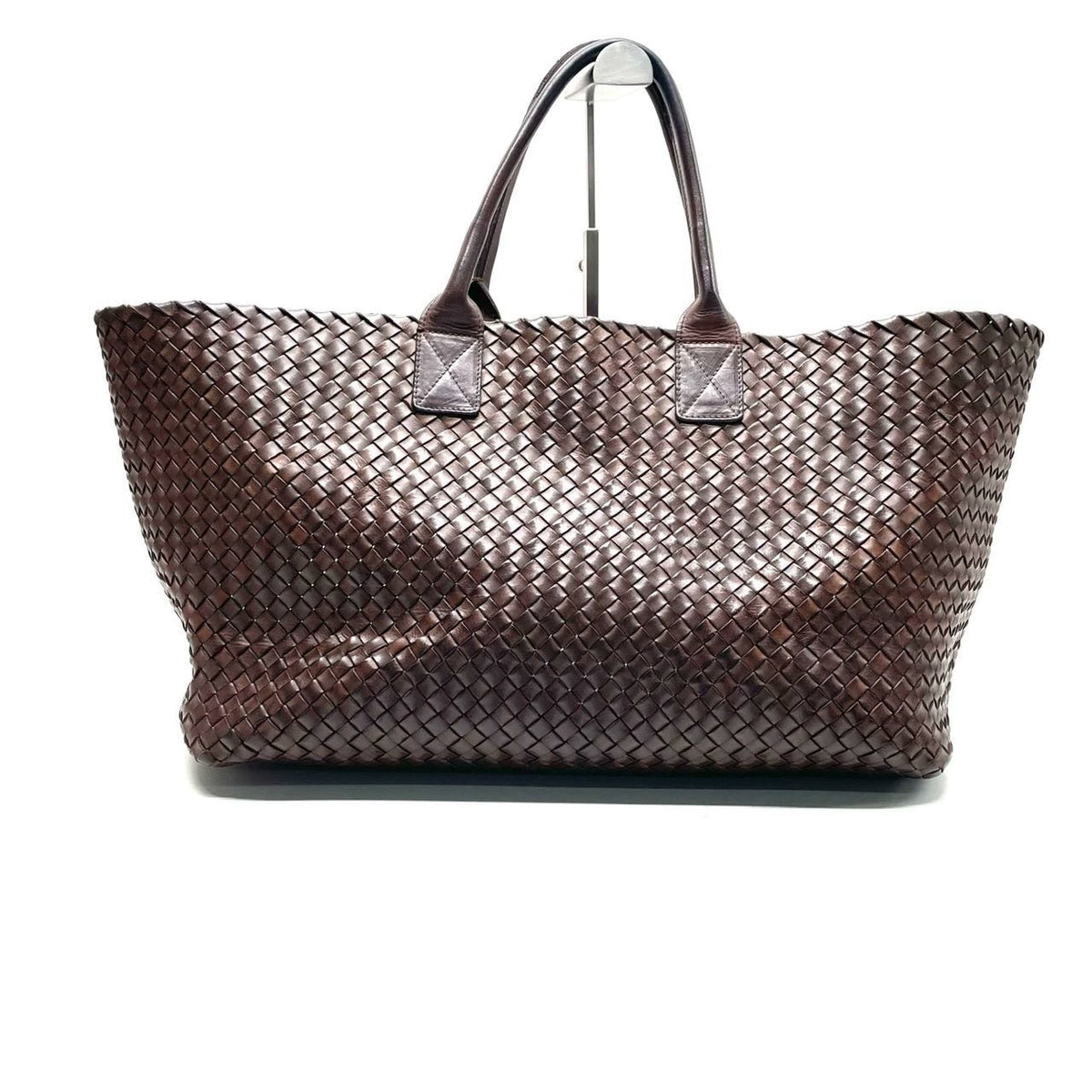 Bottega Veneta Cabat Large Intreccio Leather Tote Bag Dark Chocolate Brown