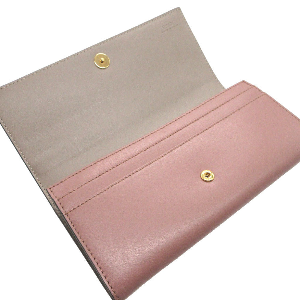 FENDI Long Wallet Purse 8M0251 leather pink Two fold By the way Women